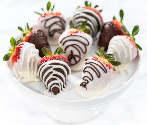 Plate of chocolate strawberries