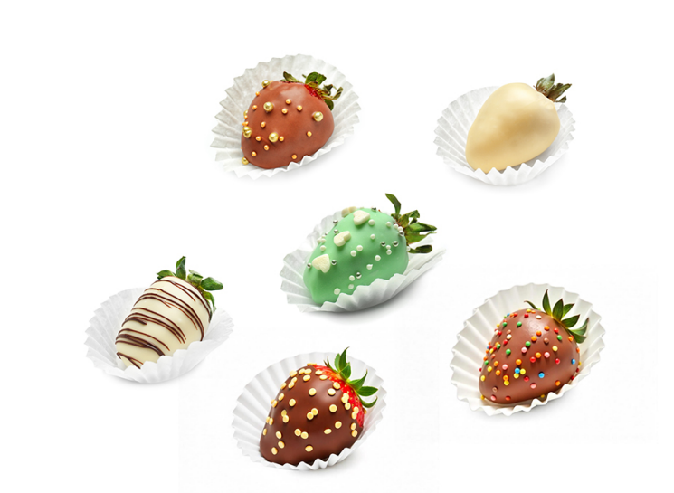 Assorted chocolate-coated strawberries